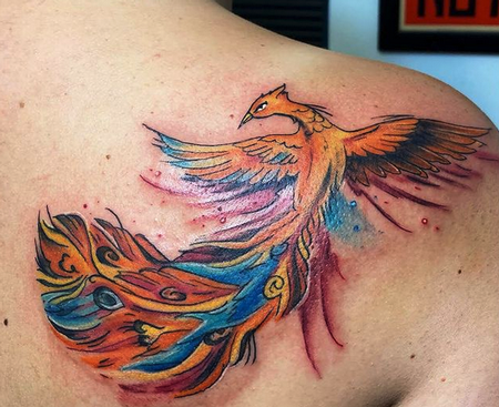 tattoos/ - Fun, Colorful Phoenix - 143404